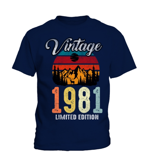 Retro Vintage 1981 Made in 1981 41st Bday Kids T-Shirt