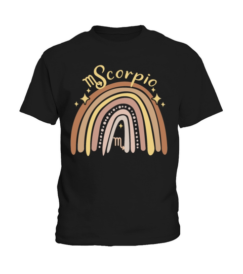Scorpio Zodiac Bohemian Boho Rainbow 70s Vintage A Kids T-Shirt