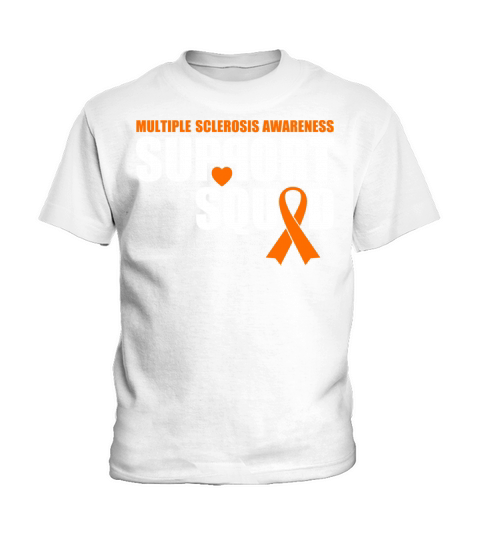 Support Squad Multiple Sclerosis Awareness Orange Kids T-Shirt