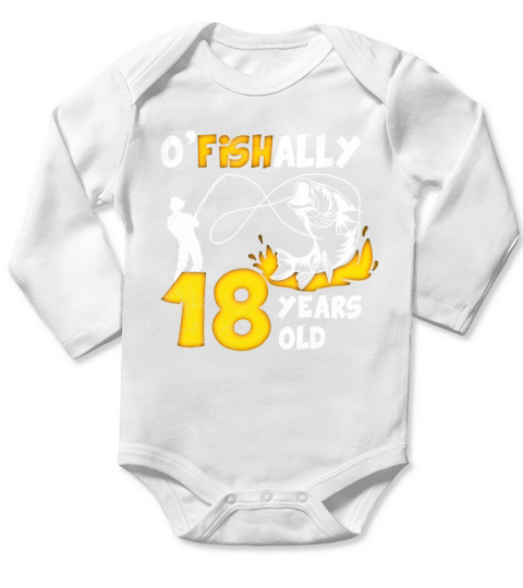 18th Birthday Fishing 1975 Vintage Fisherman Angle Long Sleeve Baby One-Piece