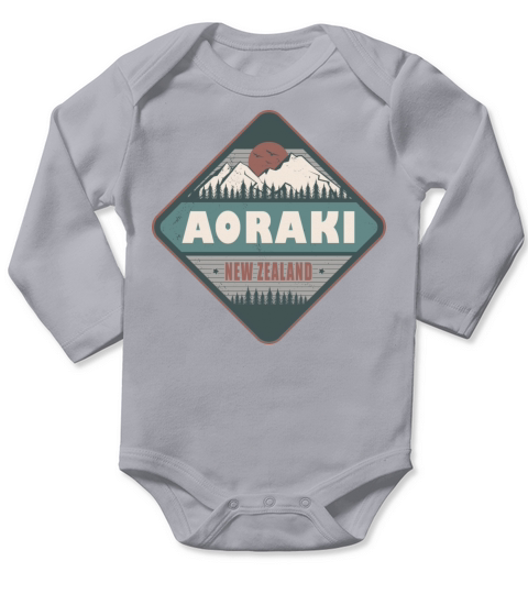 Aoraki Mount Cook New Zealand Vintage Hiking Long Sleeve Baby One-Piece