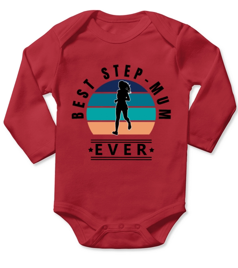Best Step mum Ever Jogging Sunset Long Sleeve Baby One-Piece