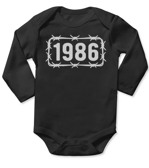 Birthday Vintage 1986 Barbed Wire Long Sleeve Baby One-Piece