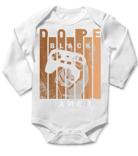 Dope Black Gamer Black histroy month design Long Sleeve Baby One-Piece