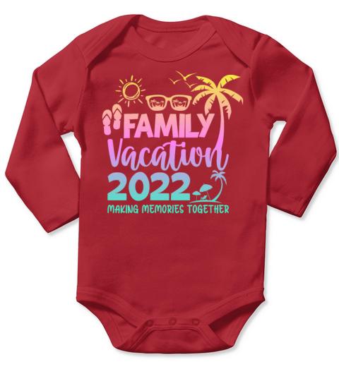 Family Trip Summer Vacation Beach 2022 Vintage Lov Long Sleeve Baby One-Piece