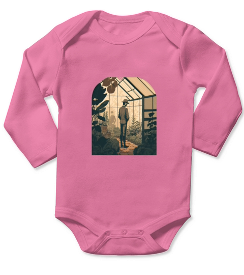 Greenhouse Allotment Garden Vintage Greenhouse Long Sleeve Baby One-Piece
