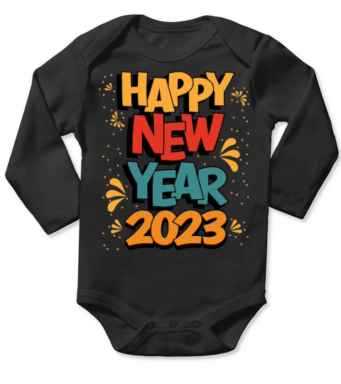 Happy New Year 2023 Long Sleeve Baby One-Piece