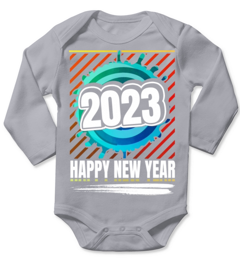 Happy New Year 2023 Long Sleeve Baby One-Piece