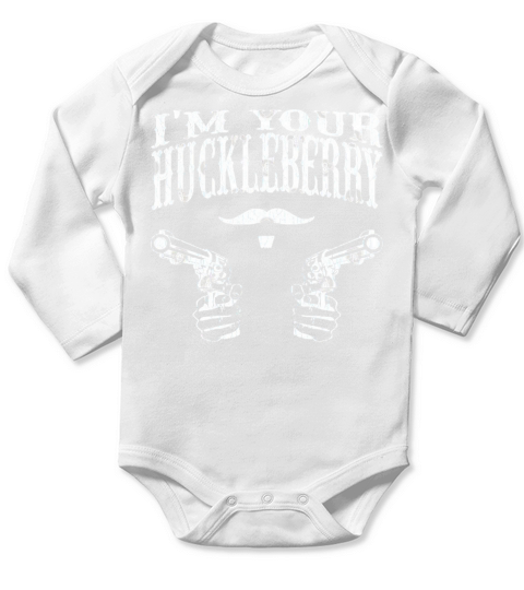 Im Your Huckleberry vintage distressed look Long Sleeve Baby One-Piece