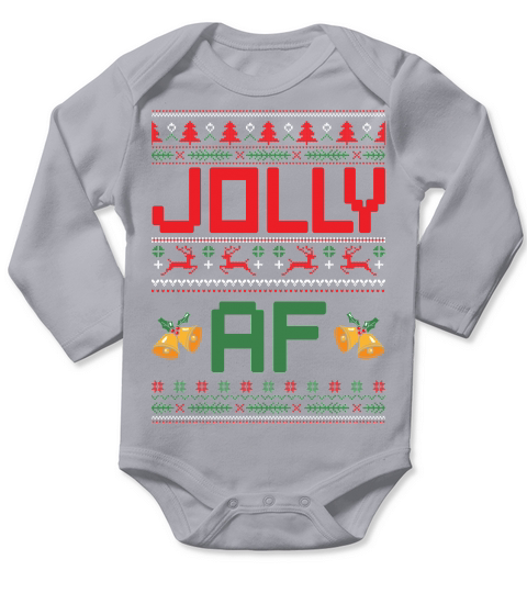Jolly AF Ugly Christmas Sweater Long Sleeve Baby One-Piece
