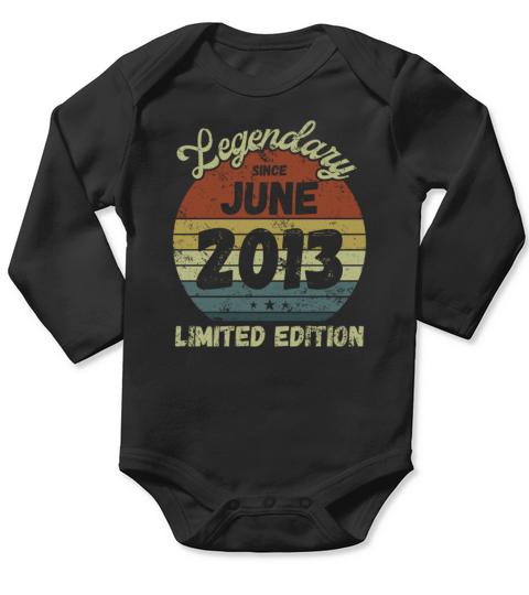 June 2013 - Vintage Birthday Present Long Sleeve Baby One-Piece