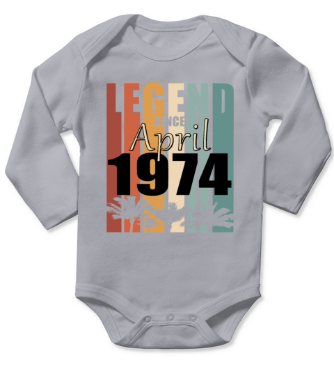 Legend born April 1974 vintage Long Sleeve Baby One-Piece