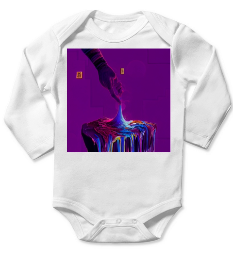 Paint it purple Long Sleeve Baby One-Piece