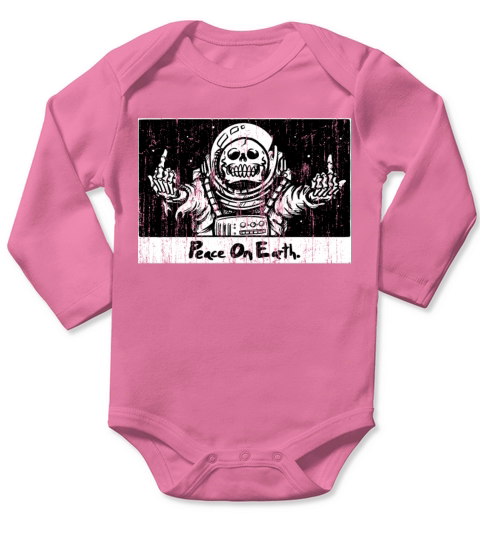 Peace on earth vintage middle fingers Long Sleeve Baby One-Piece
