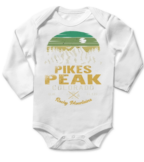 Pikes Peak Colorado Rocky Mountains Long Sleeve Baby One-Piece