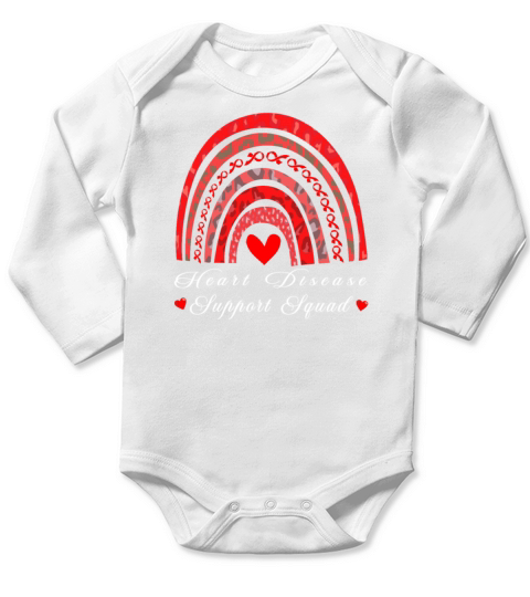 Rainbow Red Ribbon Heart Disease Long Sleeve Baby One-Piece