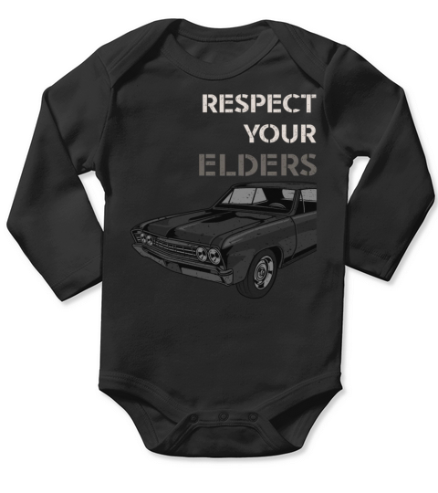 Respect Your Elders Car Enthusiast Long Sleeve Baby One-Piece