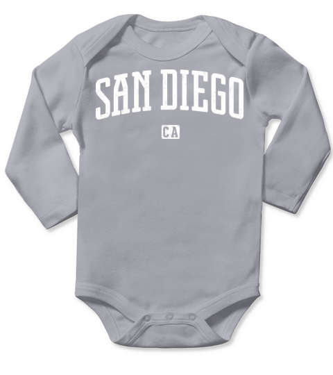 San Diego California Vintage Long Sleeve Baby One-Piece
