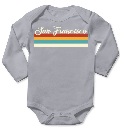 San Francisco - California - Retro - Vintage - USA Long Sleeve Baby One-Piece