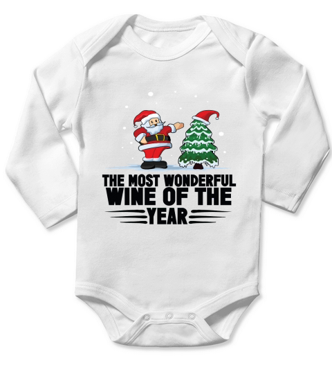 The Most Wonderful Wine Of The Year Merry Christmas Long Sleeve Baby One-Piece