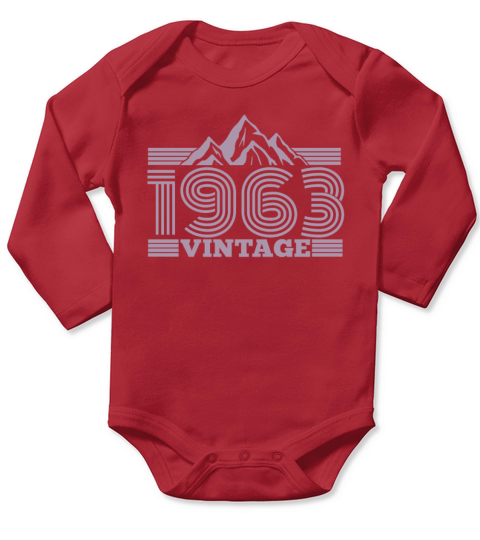 Vintage 1963 Birthday Retro Look Long Sleeve Baby One-Piece