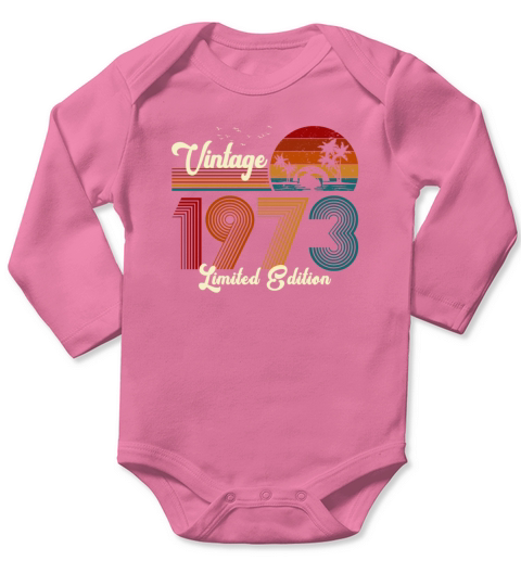Vintage 1973 Limited Edition 48th Birthday Gift Long Sleeve Baby One-Piece