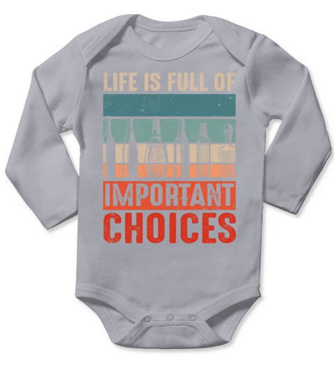 Vintage Life Full Of Choices Alcohol Bottle Long Sleeve Baby One-Piece