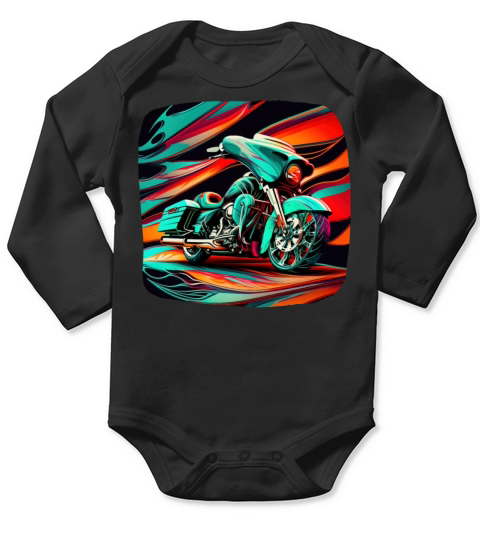 Vintage Motorcycle Bike Long Sleeve Baby One-Piece