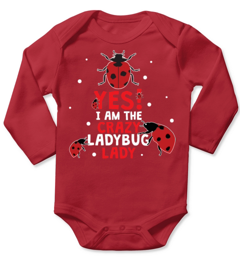 Womens Ladybug Crazy Ladybug Lady Dress Quote Long Sleeve Baby One-Piece
