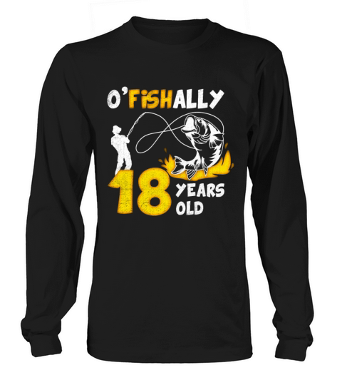 18th Birthday Fishing 1975 Vintage Fisherman Angle Long sleeved Unisex
