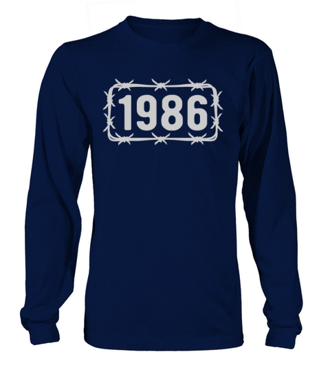 Birthday Vintage 1986 Barbed Wire Long sleeved Unisex