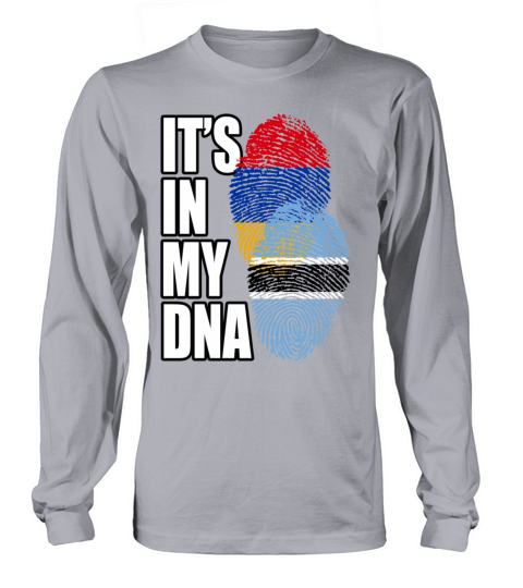 Botswana And Armenian Mix Heritage DNA Flag Long sleeved Unisex