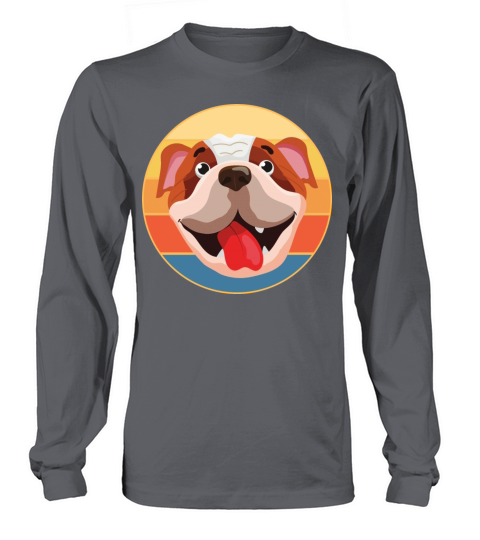Bulldog Dog Breed Vintage Retro Sunset Long sleeved Unisex