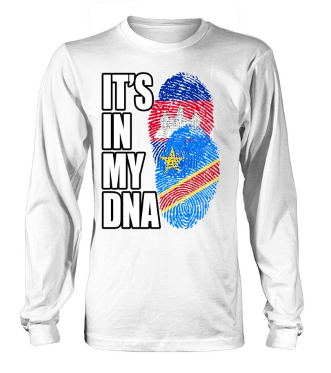 Cambodian And Congolese Mix Heritage DNA Flag Long sleeved Unisex