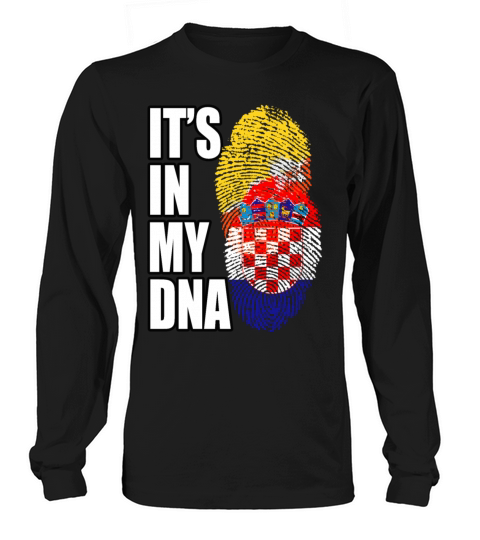 Croatian And Bhutanese Mix Heritage DNA Flag Long sleeved Unisex