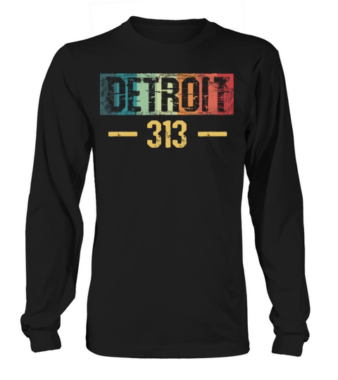 Detroit 313 Code Area Michigan State Vintage Lover Long sleeved Unisex