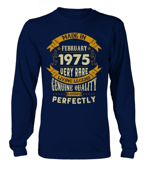 February 1975 Vintage Birthday Present Long sleeved Unisex