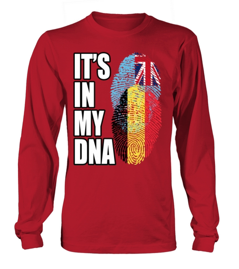 Fijian And Belgian Mix Heritage DNA Flag Long sleeved Unisex
