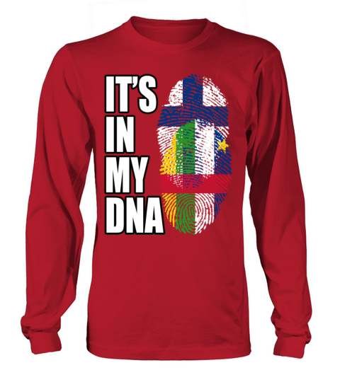 Finland And Central African Mix Heritage DNA Flag Long sleeved Unisex