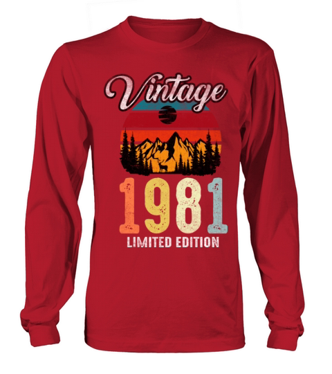 Retro Vintage 1981 Made in 1981 41st Bday Long sleeved Unisex