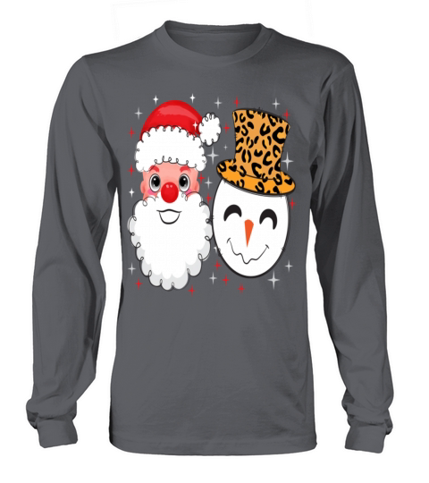 Santa and Snowman Leopard Sparkle Long sleeved Unisex