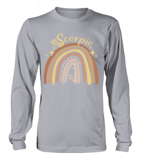 Scorpio Zodiac Bohemian Boho Rainbow 70s Vintage A Long sleeved Unisex