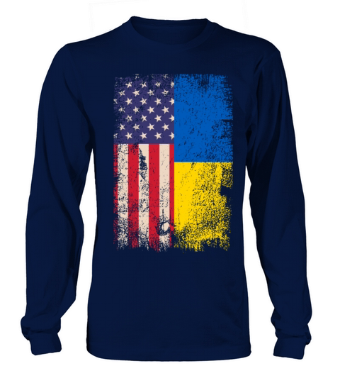Ukrainian American Flag Ukraine USA Roots Long sleeved Unisex