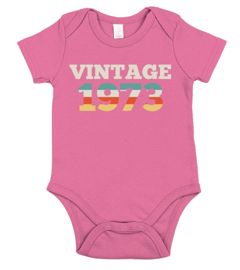 1973 Birthday Vintage 1973 Retro Short Sleeve Baby One-Piece