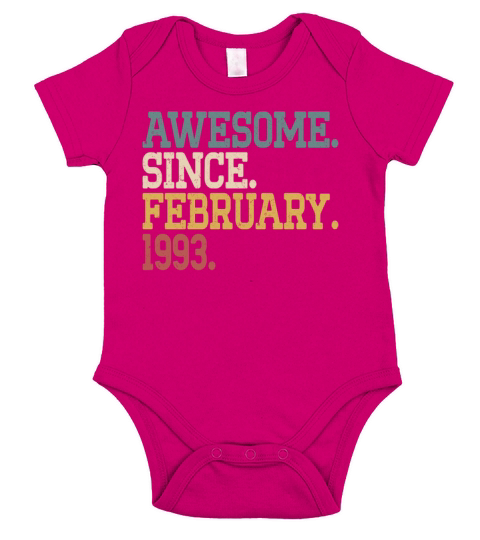 30th birthday awesome since vintage february 1993 Short Sleeve Baby One-Piece