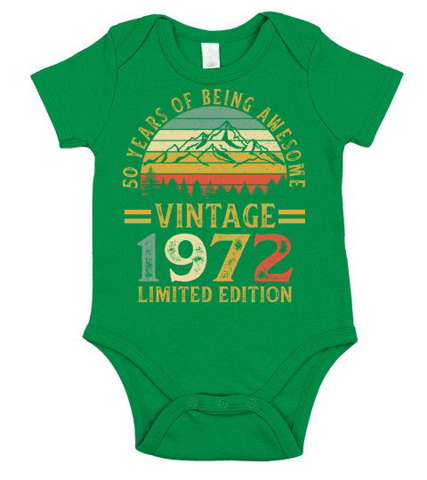 50 Years of Being Awesome Vintage 1972 Short Sleeve Baby One-Piece
