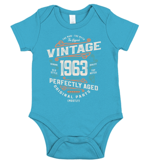 60 Years Old Vintage 1963 Man Myth Legend 60th Short Sleeve Baby One-Piece