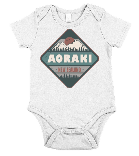 Aoraki Mount Cook New Zealand Vintage Hiking Short Sleeve Baby One-Piece