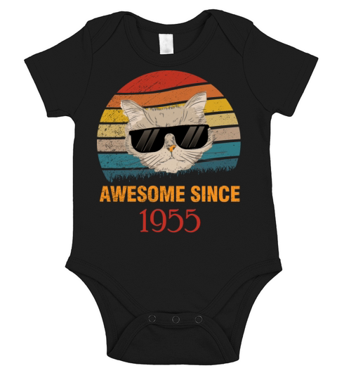 Awesome Since 1955 68 Birthday Anniversary Gift Short Sleeve Baby One-Piece