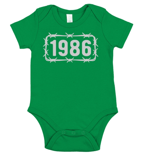 Birthday Vintage 1986 Barbed Wire Short Sleeve Baby One-Piece